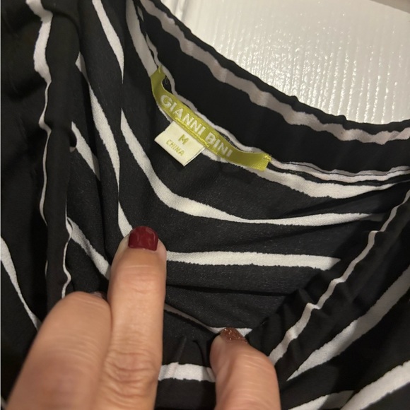 Gianni Bini Black and White Striped Blouse - Picture 2 of 2